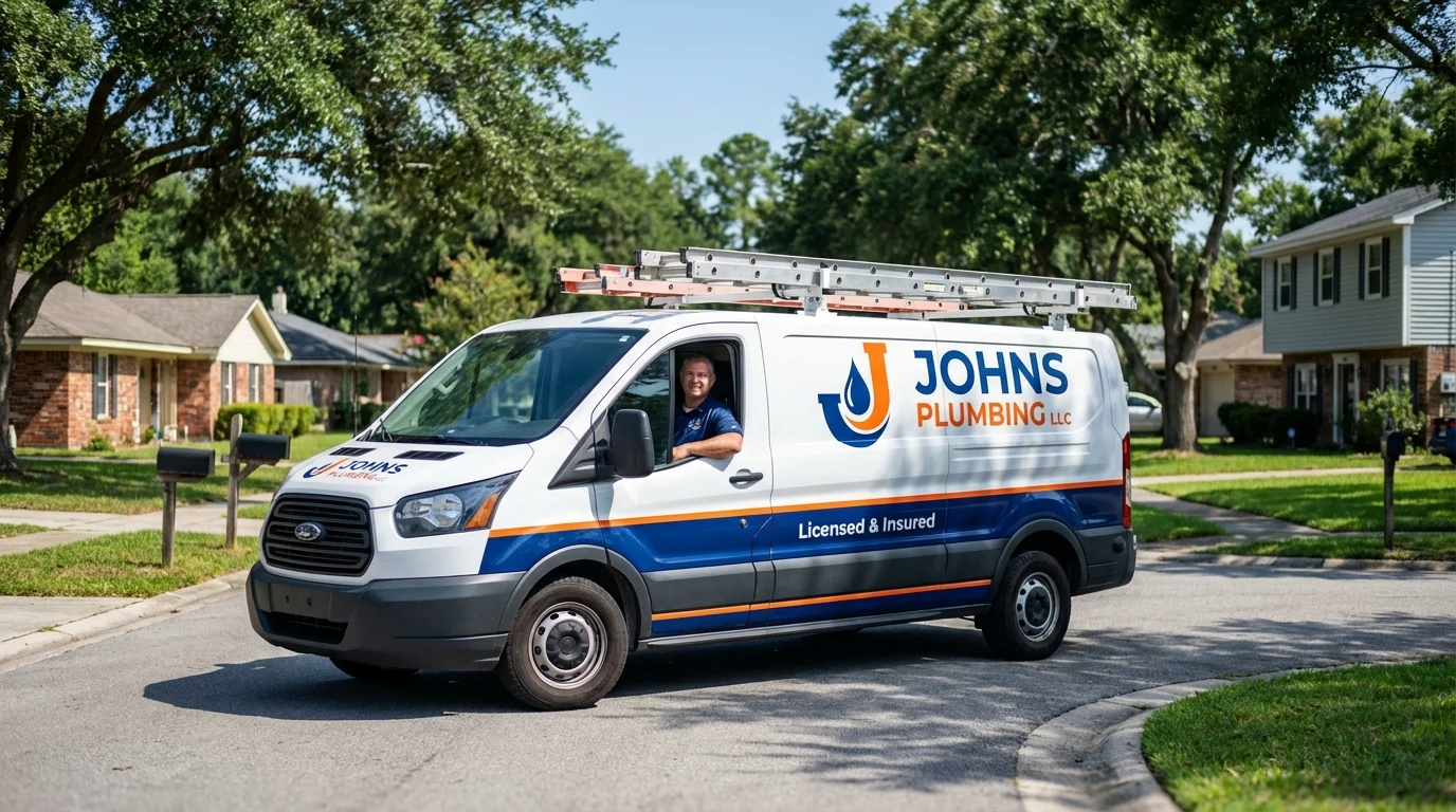 Johns Plumbing LLC service van in Richmond, VA